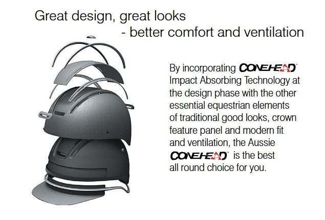 Helmet Aussie Eventer With Cone Black [:medium]