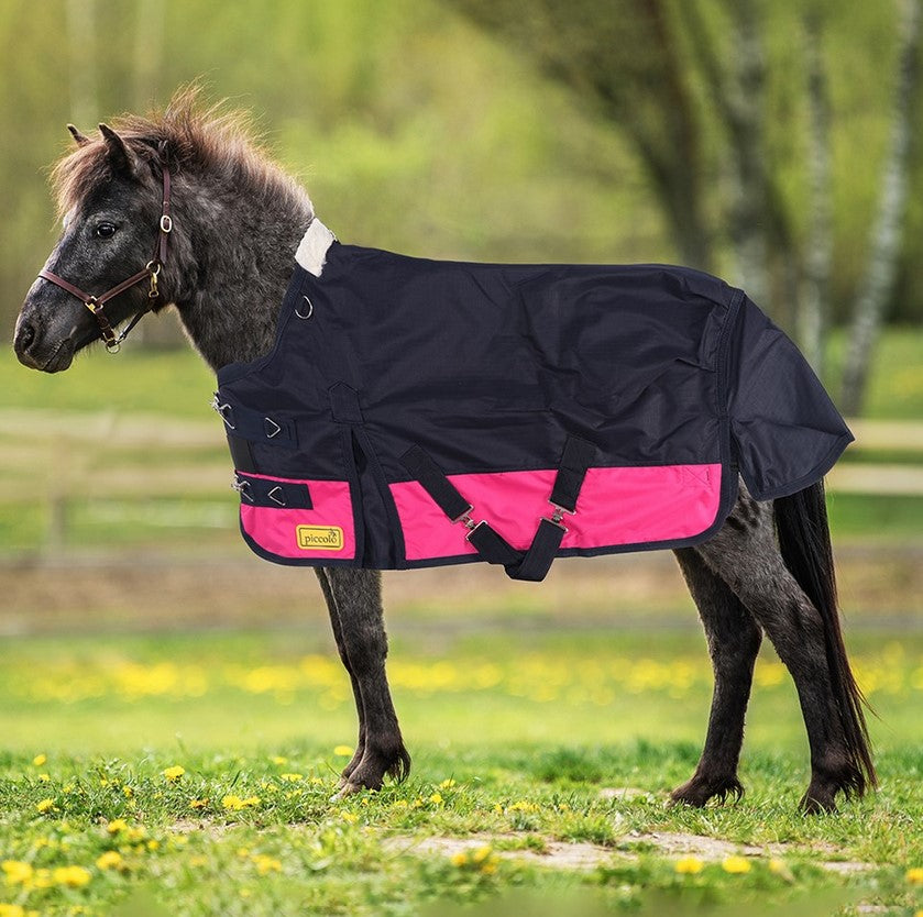 Minature Rug Piccolo Turnout 600d Navy & Pink [:3.0]