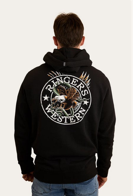 Hoodie Ringers Eyrie Pullover Black Mens [:large]