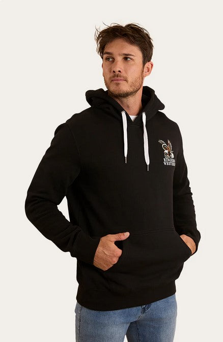 Hoodie Ringers Eyrie Pullover Black Mens [:large]