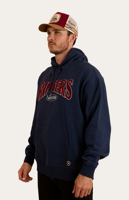 Hoodie Ringers Daylesford  Fleece Navy/white Mens [:medium]