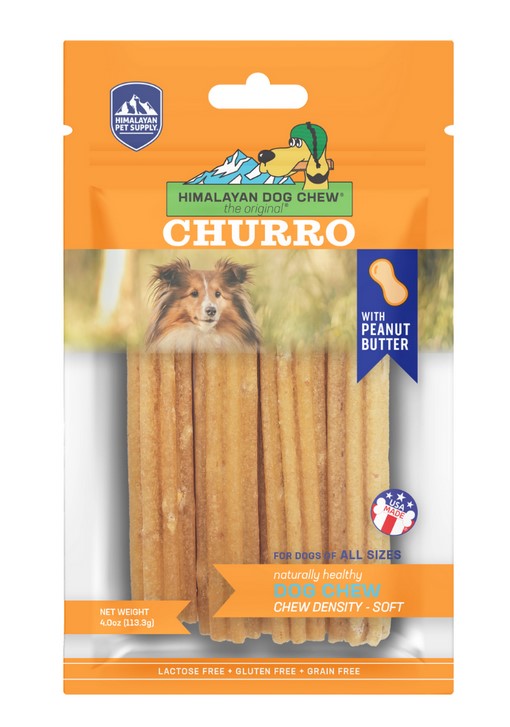 Himalayan Dog Chews Churro Peanut Butter 4pk