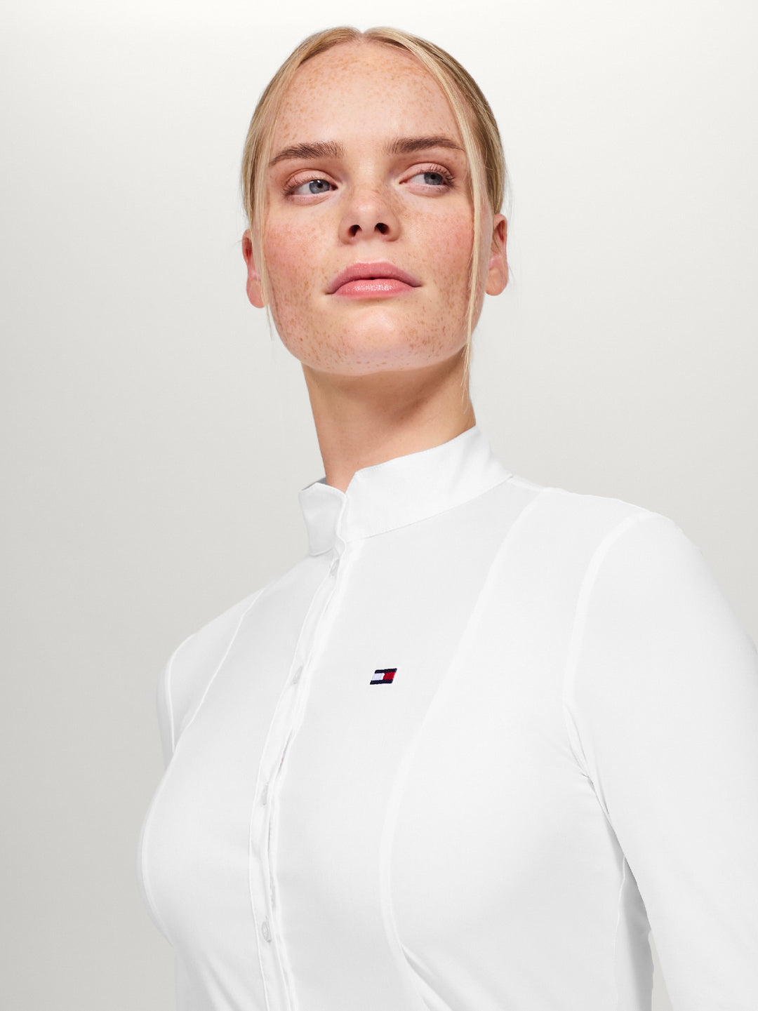 Shirt Show Tommy Hilfiger New Jersey Ls Optic White Ladies [:large]