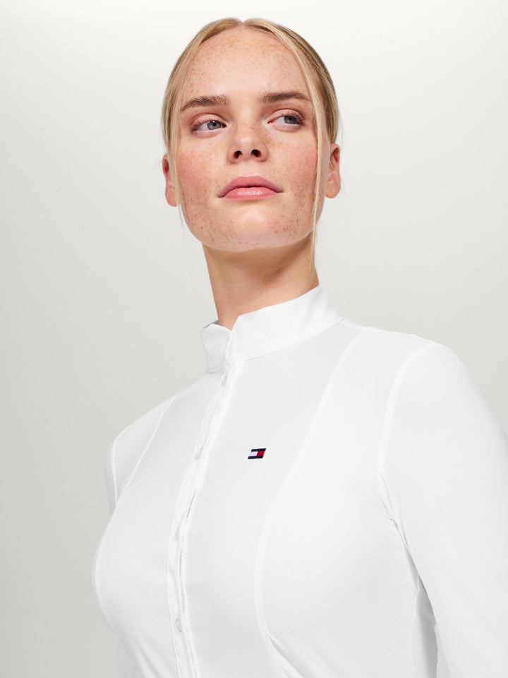 Shirt Show Tommy Hilfiger New Jersey Ls Optic White Ladies [:large]