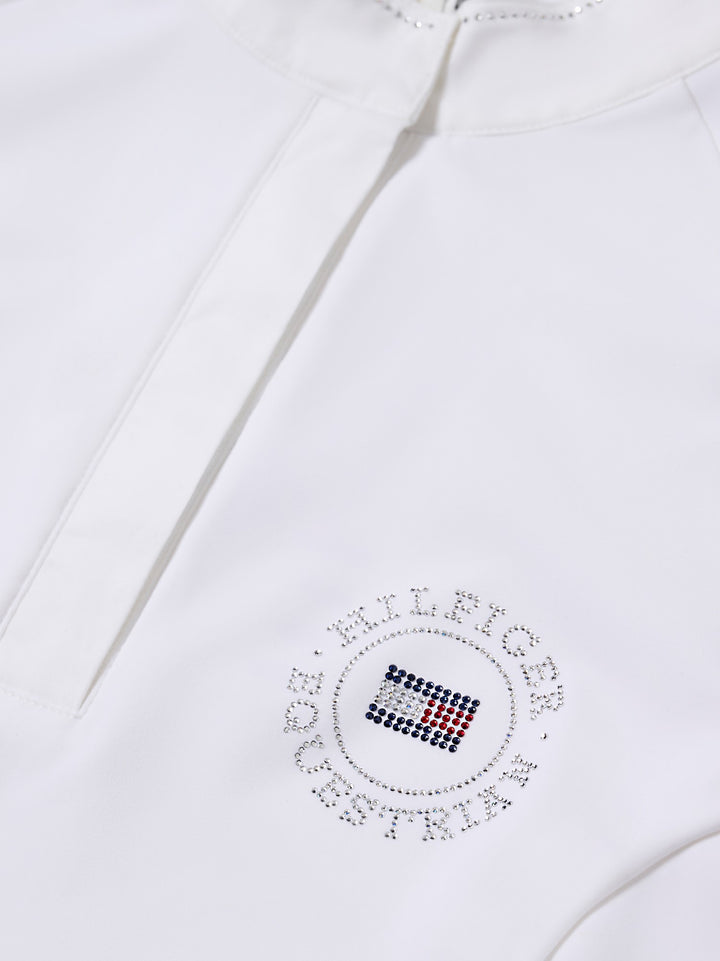 Shirt Show Tommy Hilfiger Taylor Rhinestone Ls Optic White Ladies [:large]