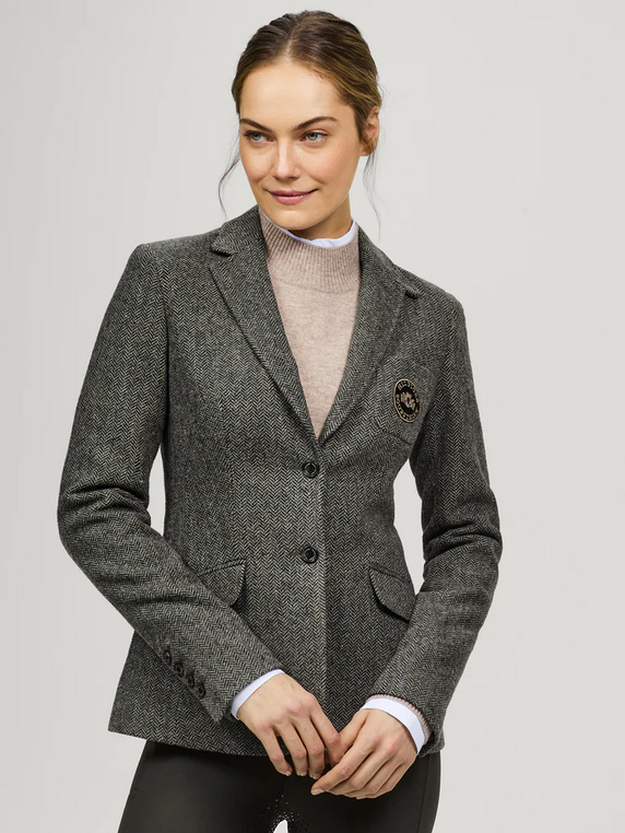 Riding Jacket Tommy Hilfiger Albany Tweed Grey Melange Ladies [:large]