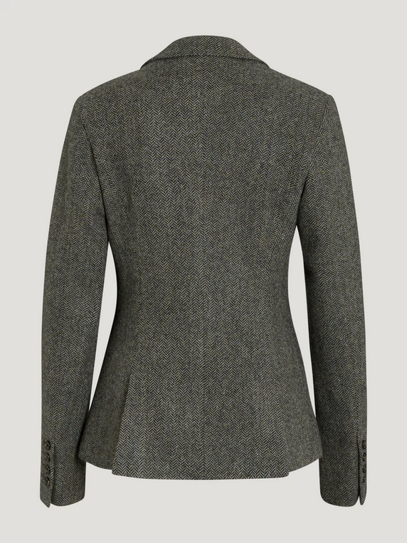 Riding Jacket Tommy Hilfiger Albany Tweed Grey Melange Ladies [:large]
