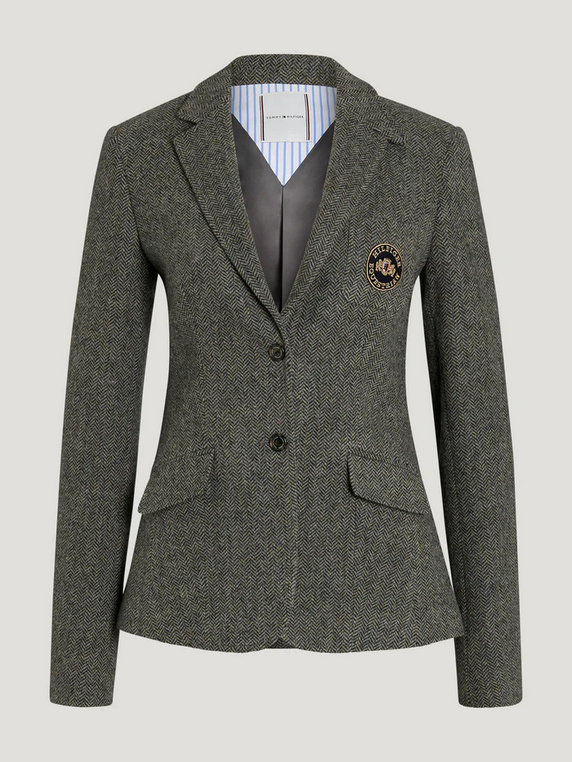 Riding Jacket Tommy Hilfiger Albany Tweed Grey Melange Ladies [:large]