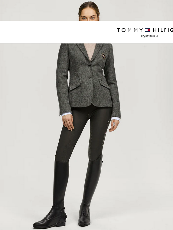 Riding Jacket Tommy Hilfiger Albany Tweed Grey Melange Ladies [:large]