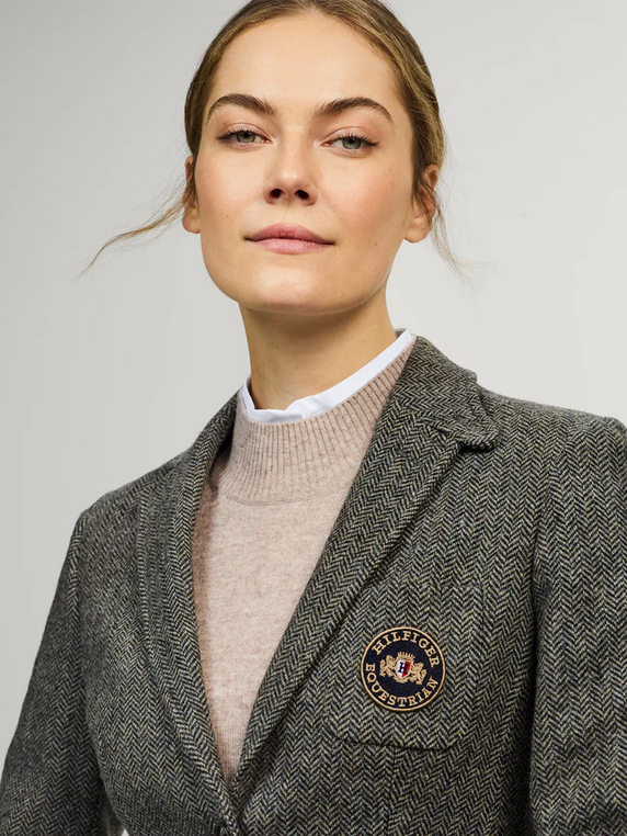 Riding Jacket Tommy Hilfiger Albany Tweed Grey Melange Ladies [:large]