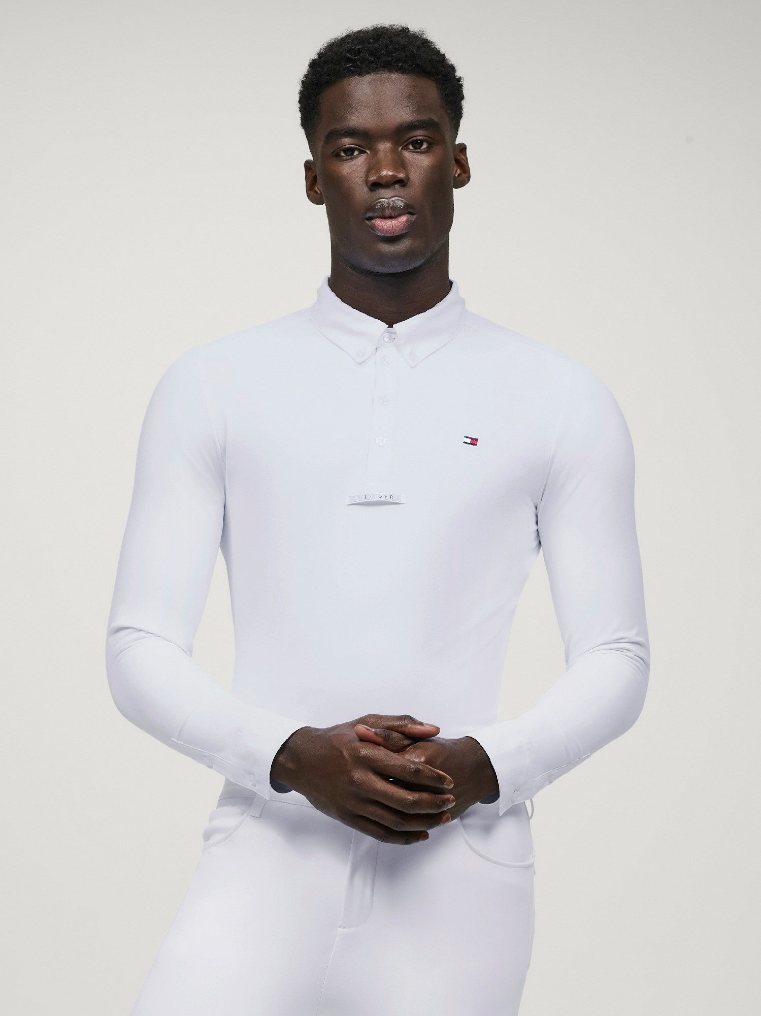 Shirt Riding Tommy Hilfiger Eaton Optic White Mens [:large]