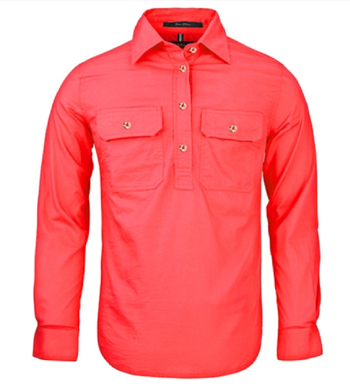 Shirt Pilbara Closed Front Long Sleeve Watermelon Ladies [:8]