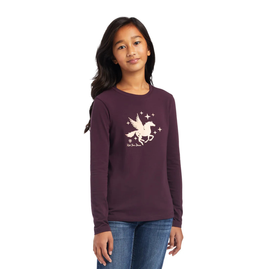 Tee Shirt Ariat Dream Mulberry Ls Girls [:l]