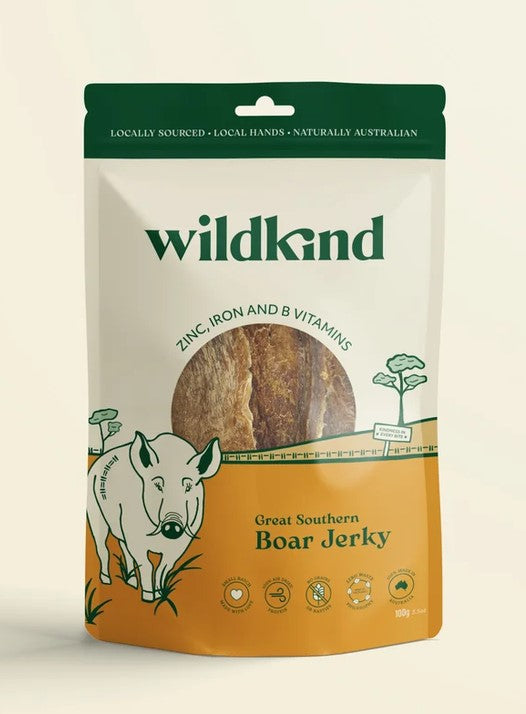 Wildkind Dog Treat Great Southern Boar Jerky 100gm