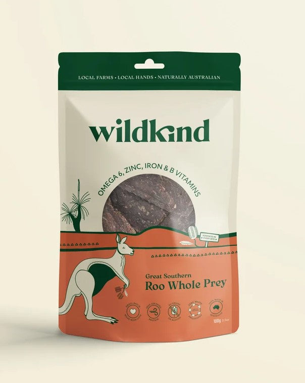 Wildkind Dog Treat Great Southern Roo Whole Prey 100gm