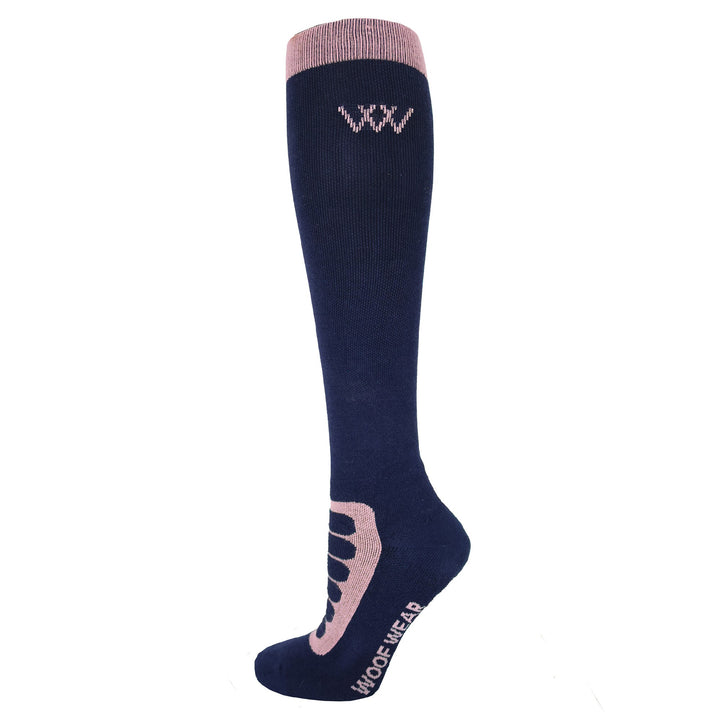 Socks Woof Bamboo Tech Long Navy & Rose Medium