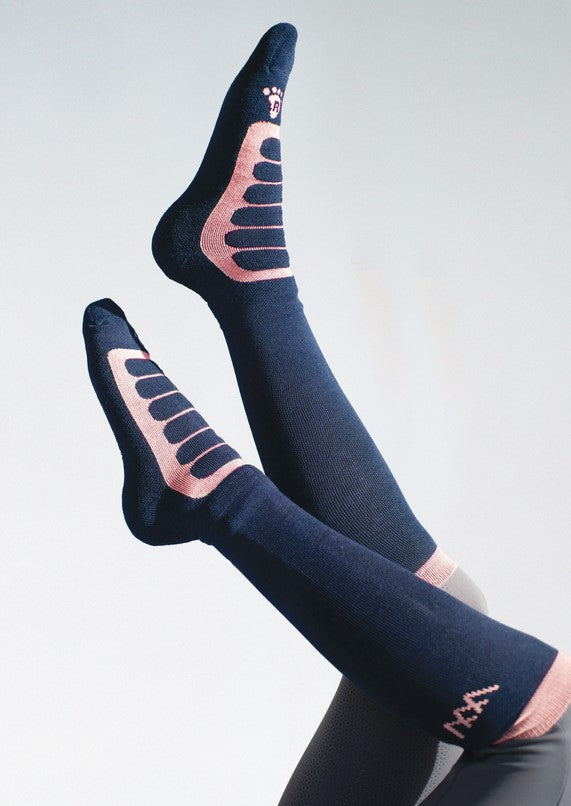 Socks Woof Bamboo Tech Long Navy & Rose Medium