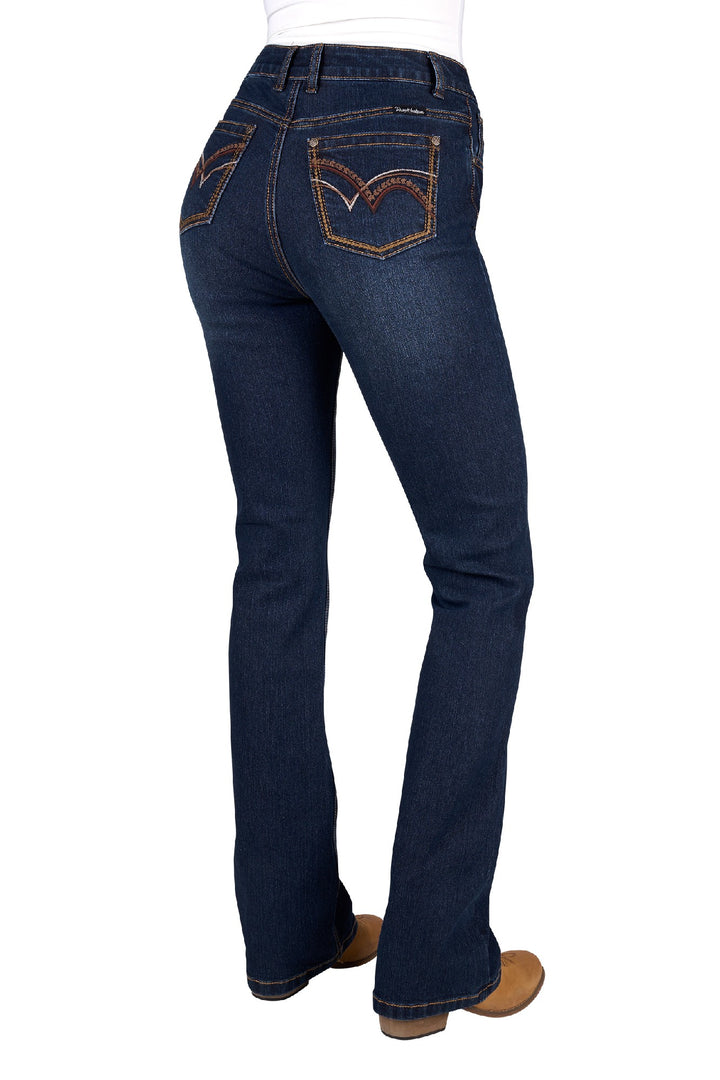 Jeans Pure Western Sam High Waisted Bootcut 34 Leg Midnight [:8]