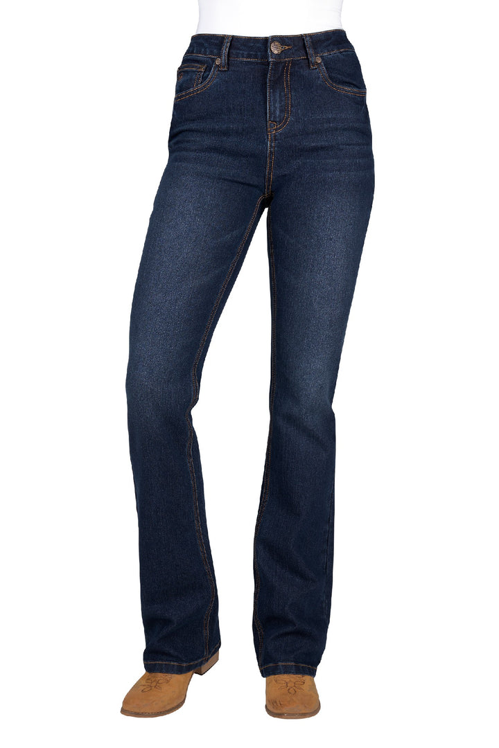 Jeans Pure Western Sam High Waisted Bootcut 34 Leg Midnight [:8]
