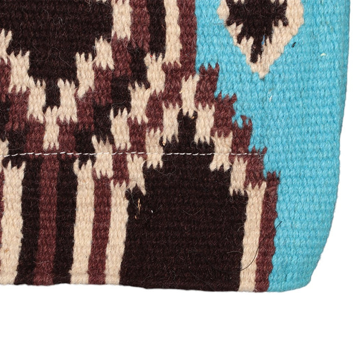 Saddle Pad Fort Worth Navajo Felt Lined Chocolate & Turquoise 34" X 36"