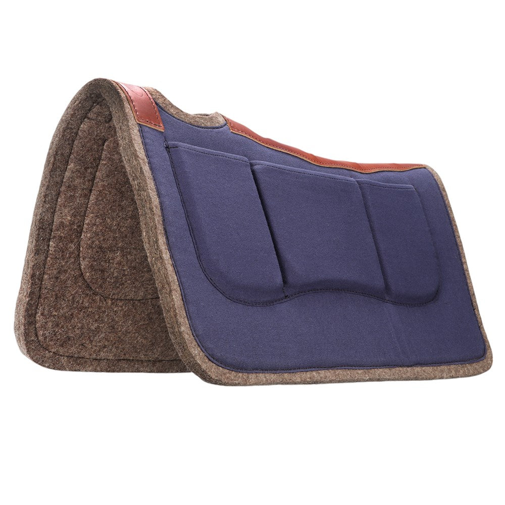 Saddle Pad Fort Worth Canvas Shim Pad With Spine Navy 30" X 30"