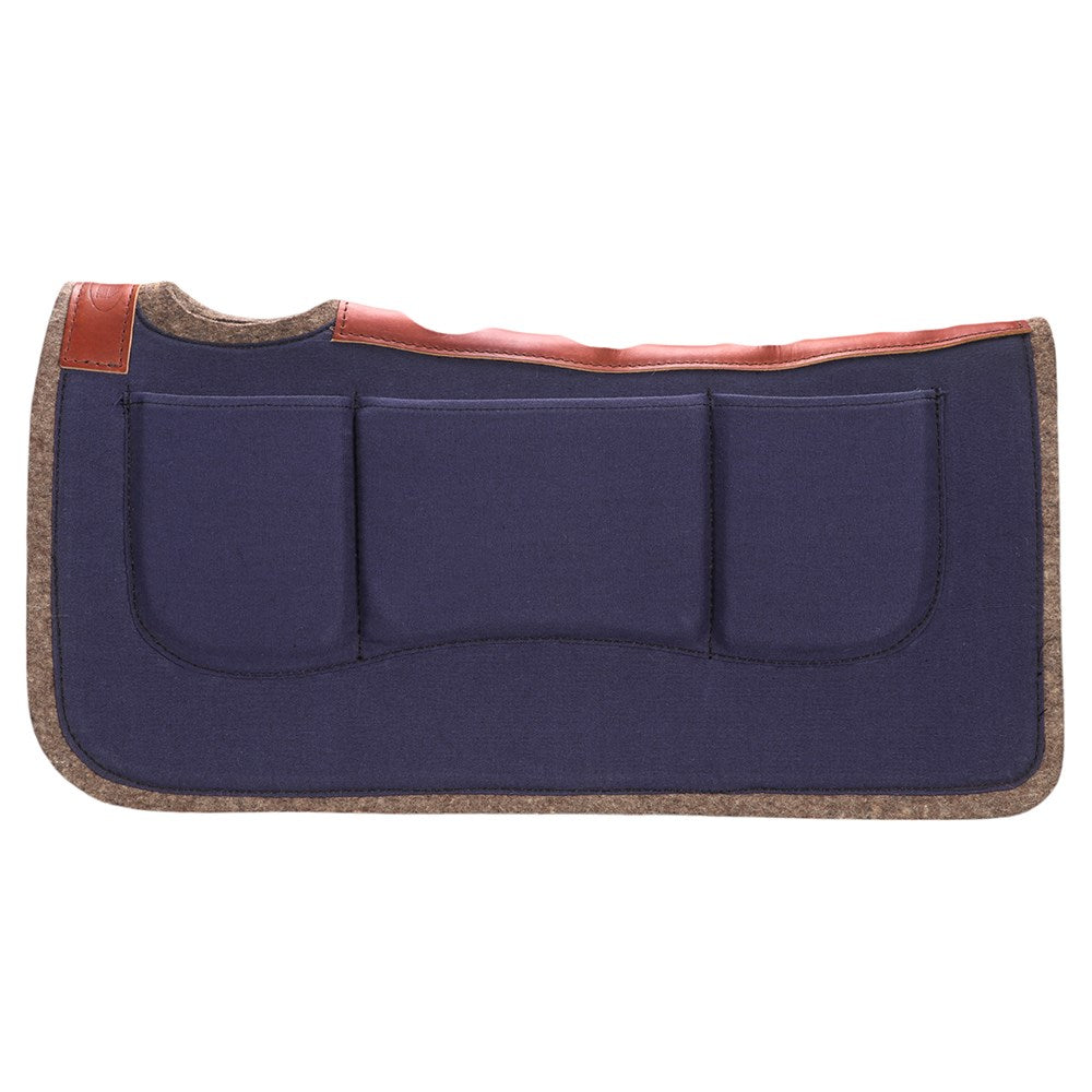 Saddle Pad Fort Worth Canvas Shim Pad With Spine Navy 30" X 30"