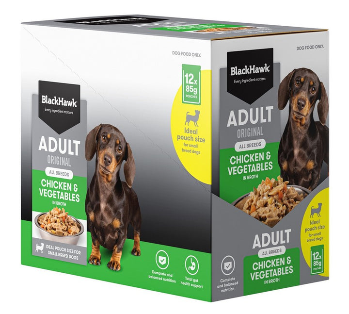 Blackhawk Dog Wet Pouch Adult Chicken & Vegetables 85gm Box Of 12