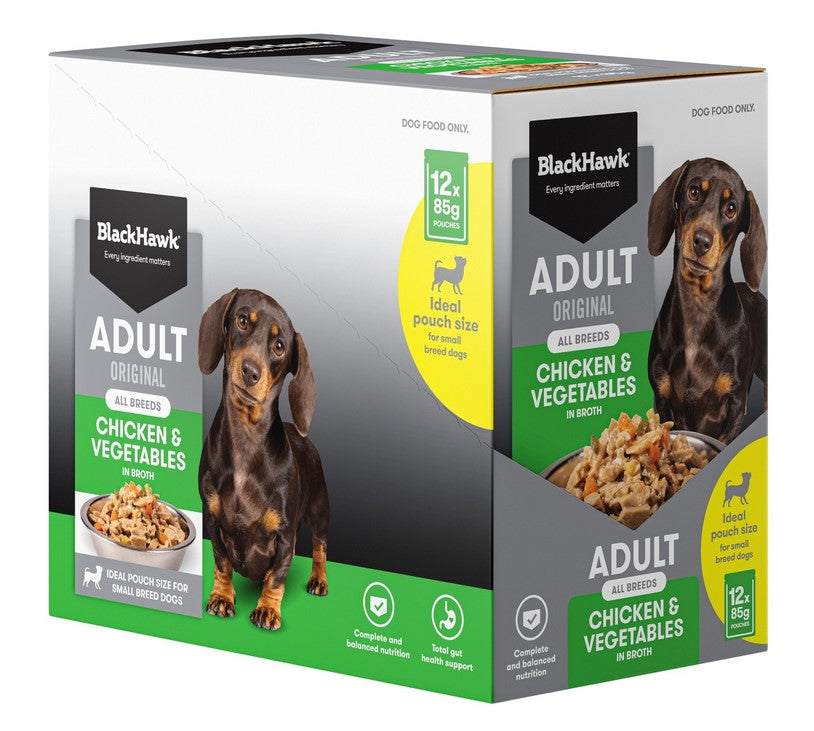 Blackhawk Dog Wet Pouch Adult Chicken & Vegetables 85gm Box Of 12