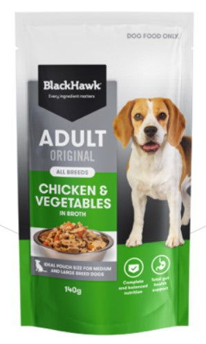 Blackhawk Dog Wet Pouch Adult Chicken & Vegetables 140gm Box Of 10