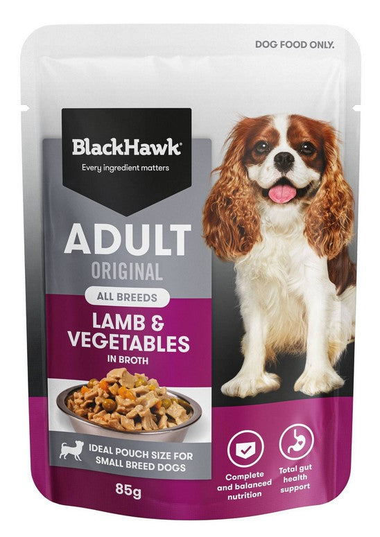 Blackhawk Dog Wet Pouch Adult Lamb & Vegetables 85gm Box Of 12