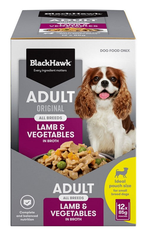 Blackhawk Dog Wet Pouch Adult Lamb & Vegetables 85gm Box Of 12