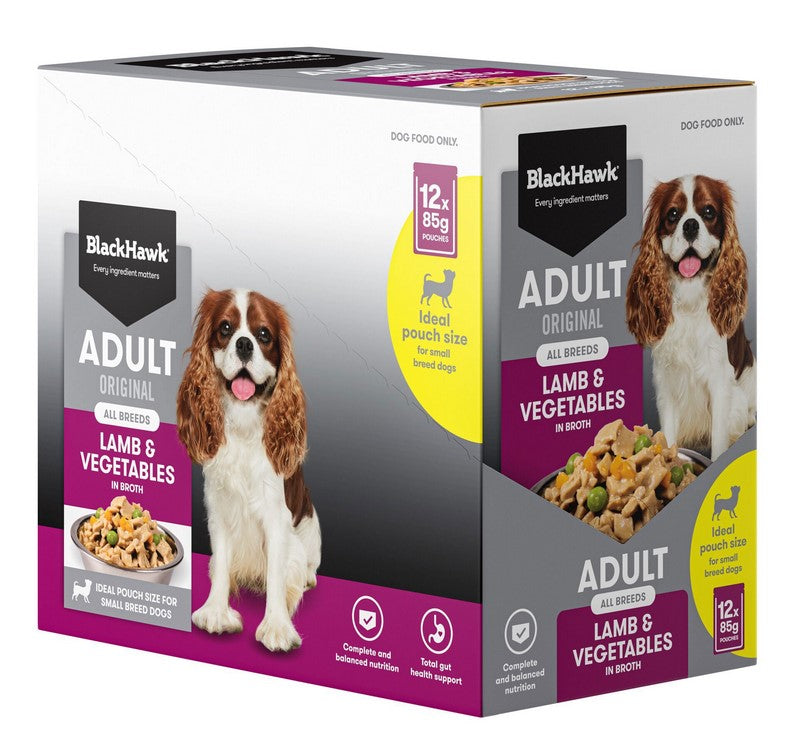 Blackhawk Dog Wet Pouch Adult Lamb & Vegetables 85gm Box Of 12