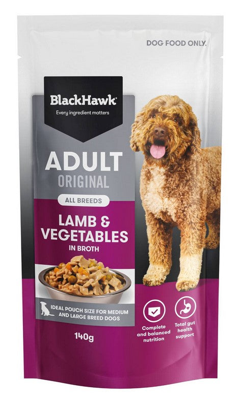Blackhawk Dog Wet Pouch Adult Lamb & Vegetables 140gm Box Of 10