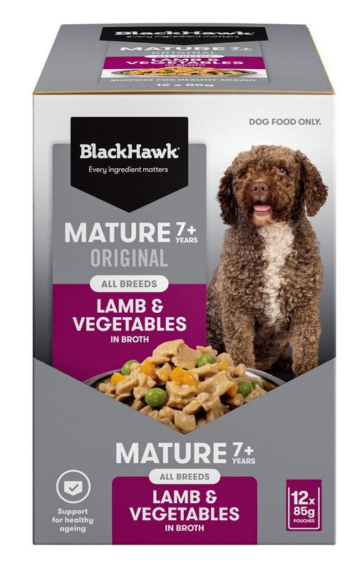 Blackhawk Dog Wet Pouch Mature Lamb & Vegetables 85gm Box Of 12