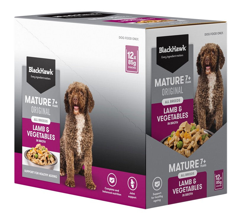 Blackhawk Dog Wet Pouch Mature Lamb & Vegetables 85gm Box Of 12