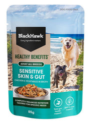 Blackhawk Dog Wet Pouch Healthy Sensitive Skin & Gut 85gm Box Of 12