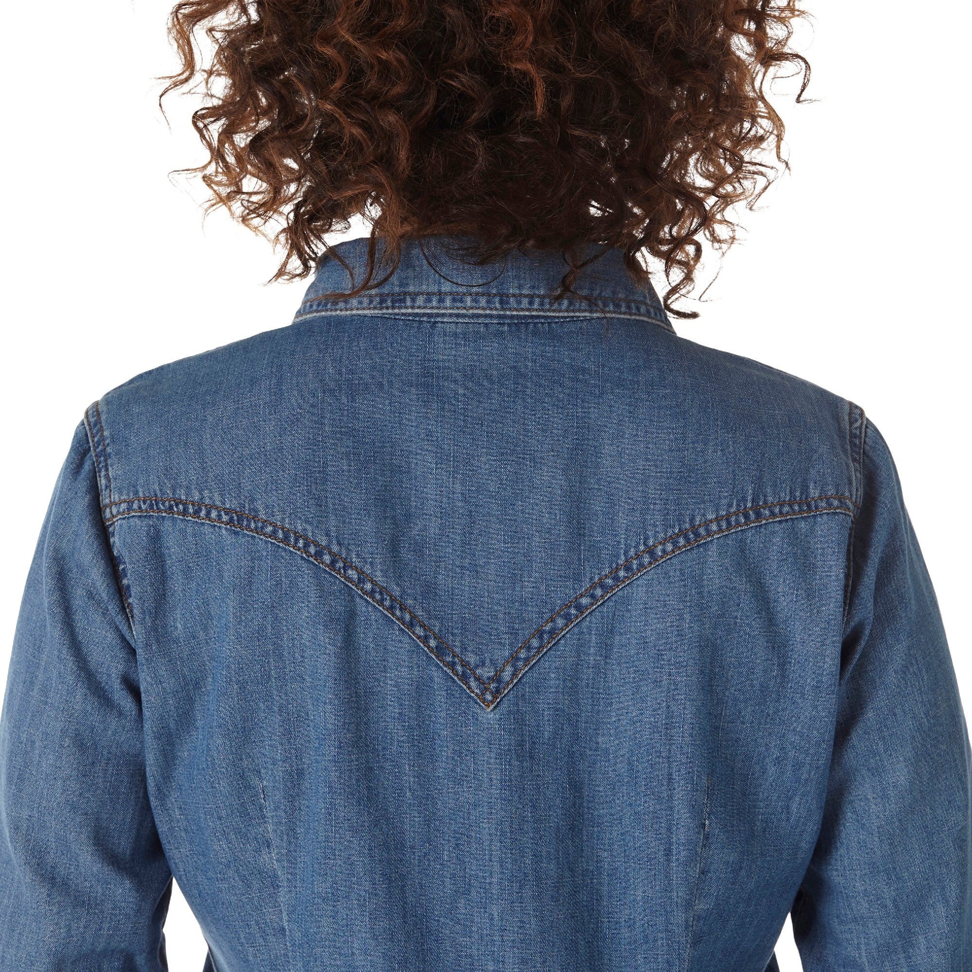 Shirt Wrangler Denim Classic Fit Mid Denim Ladies [:medium]
