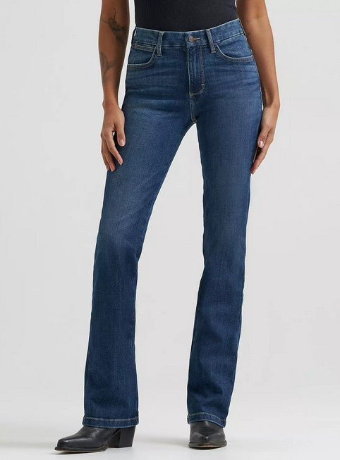 Jeans Wrangler Bespoke High Rise Boot Cut 32 Leg Ladies [:27w 32l]