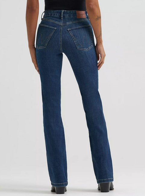 Jeans Wrangler Bespoke High Rise Boot Cut 32 Leg Ladies [:27w 32l]
