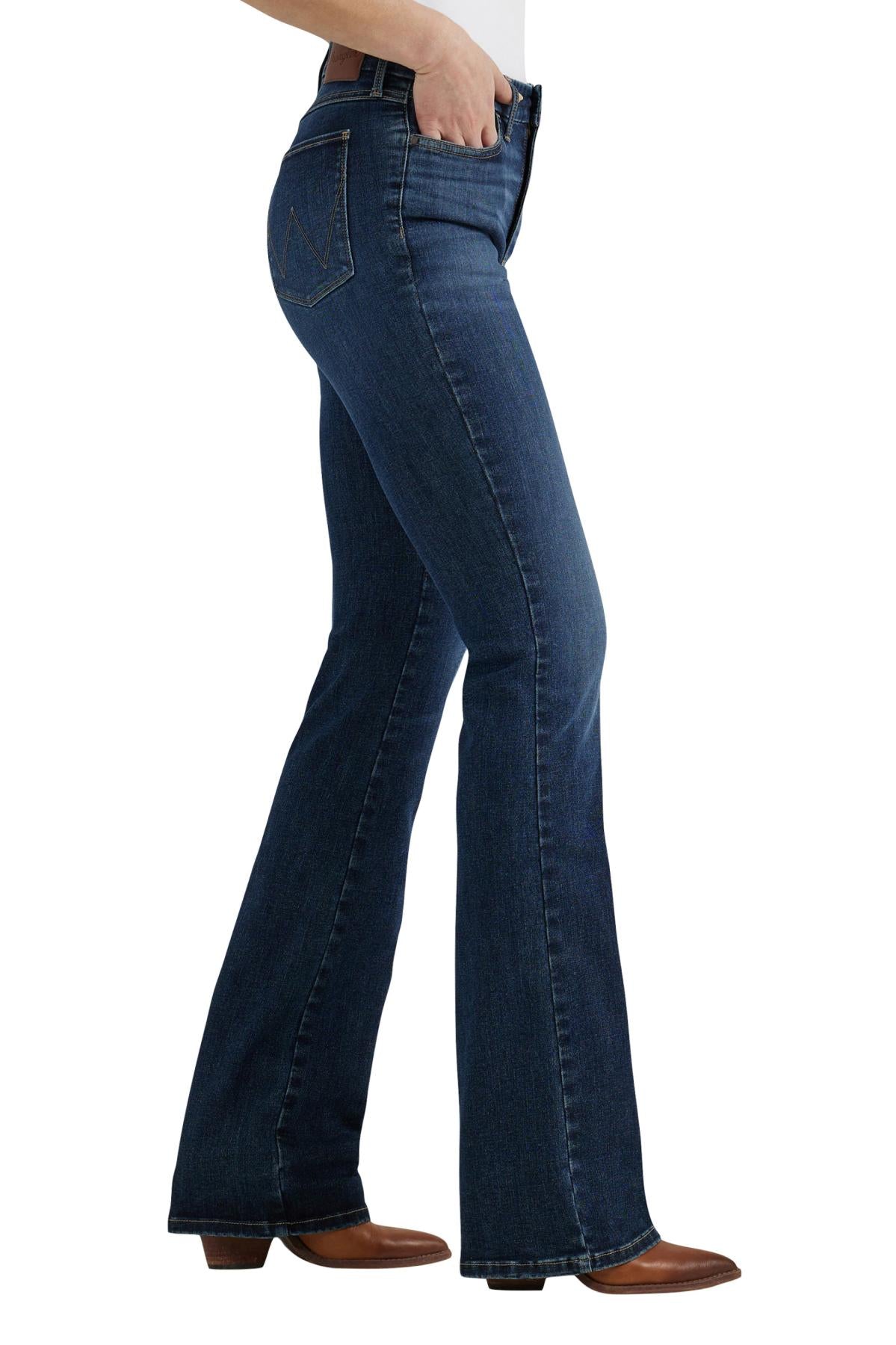 Jeans Wrangler Bespoke High Rise Boot Cut 34 Leg Ladies [:27w 34l]
