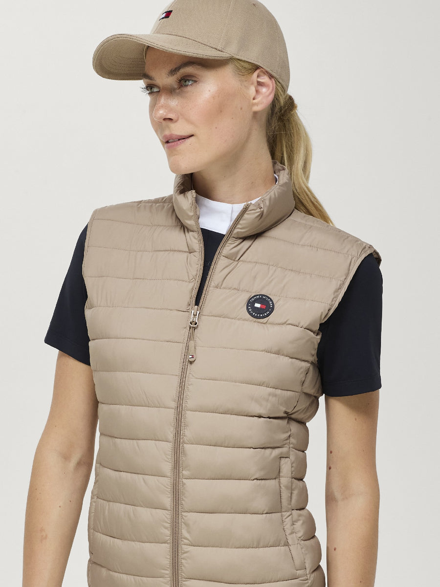 Vest Tommy Hilfiger Serano Quilted Vest Beige Ladies [:small]