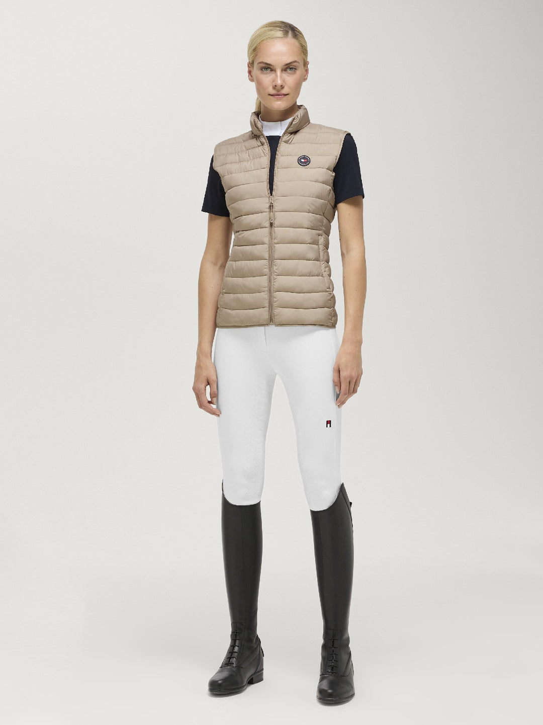 Vest Tommy Hilfiger Serano Quilted Vest Beige Ladies [:small]