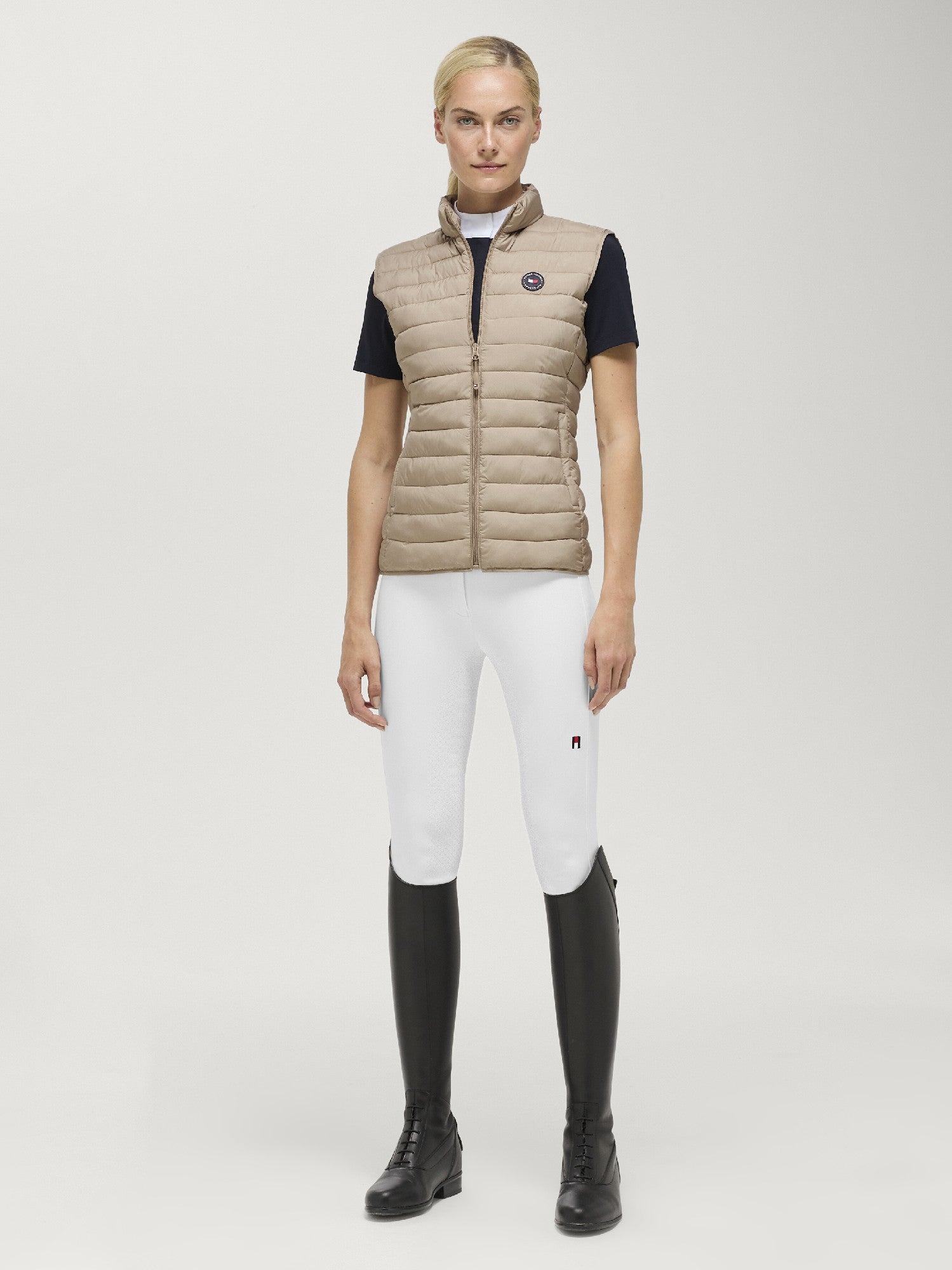 Vest Tommy Hilfiger Serano Quilted Vest Beige Ladies [:small]