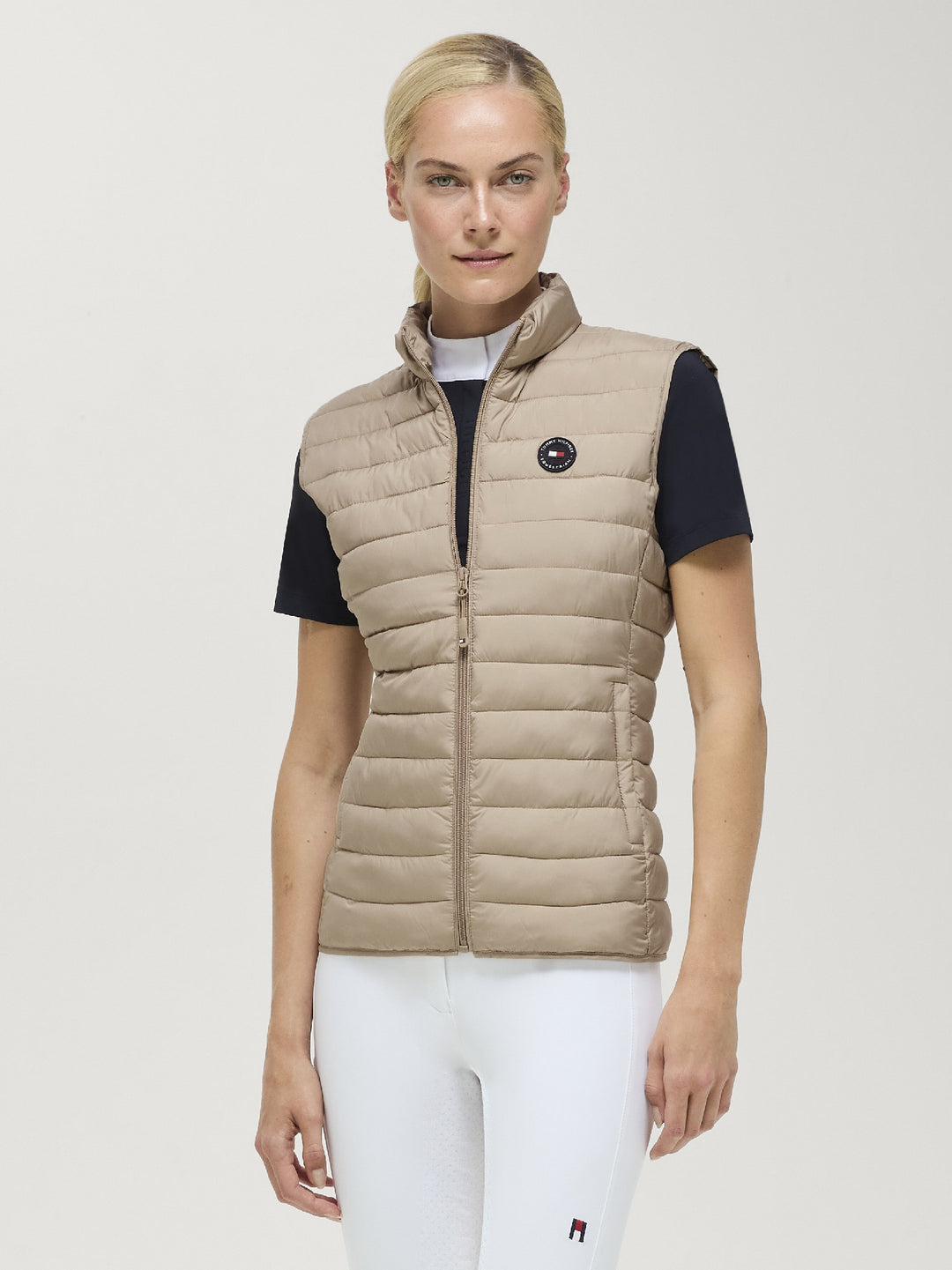 Vest Tommy Hilfiger Serano Quilted Vest Beige Ladies [:small]