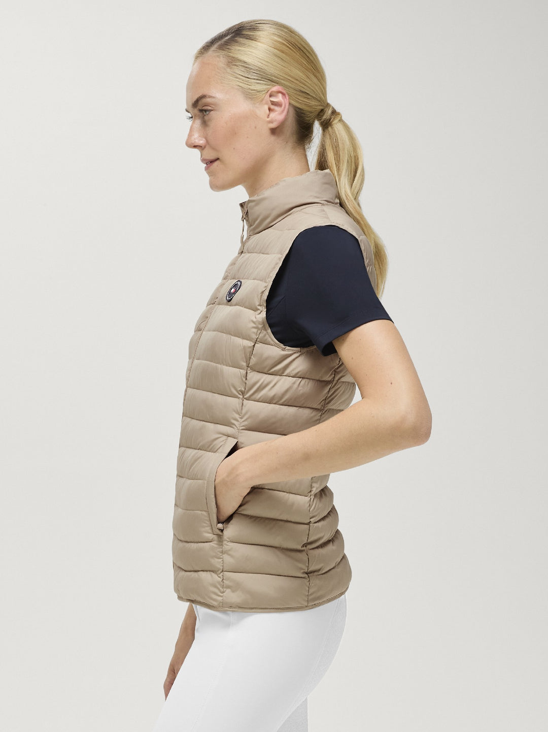 Vest Tommy Hilfiger Serano Quilted Vest Beige Ladies [:small]