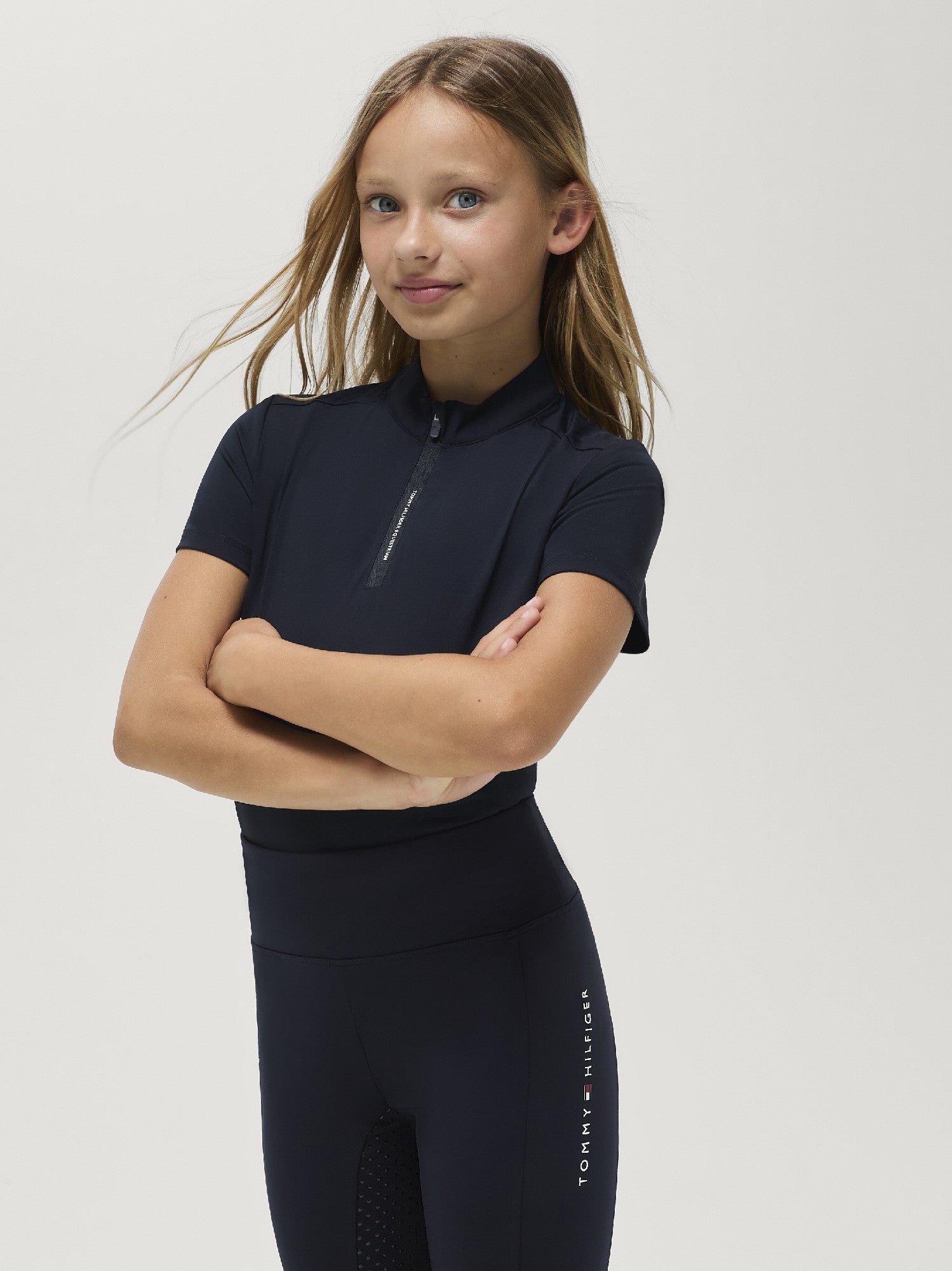 Top Tommy Hilfiger Palma Training 1/4 Zip Young Rider Desert Sky [:10]