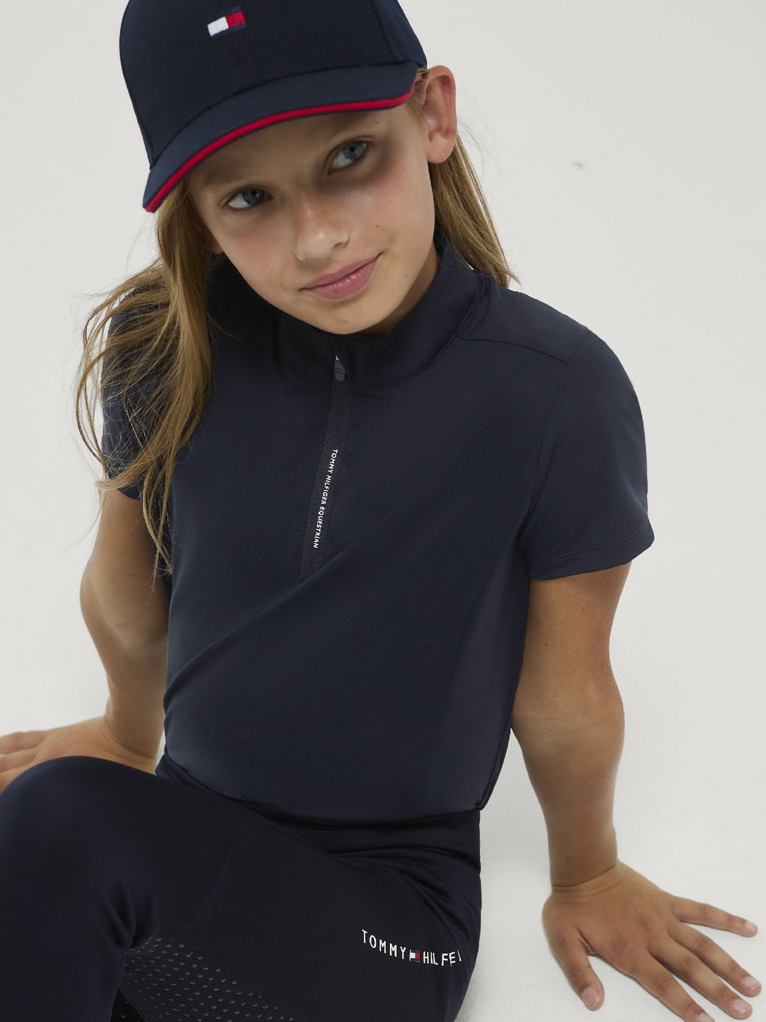 Top Tommy Hilfiger Palma Training 1/4 Zip Young Rider Desert Sky [:10]