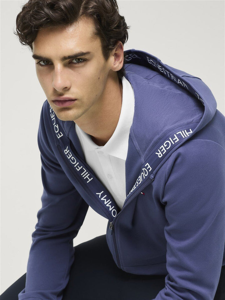 Hoodie Tommy Hilfiger Ventura Zip Up Faded Indigo Mens [:medium]
