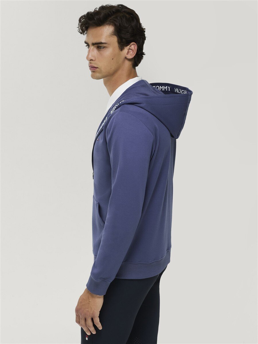 Hoodie Tommy Hilfiger Ventura Zip Up Faded Indigo Mens [:medium]