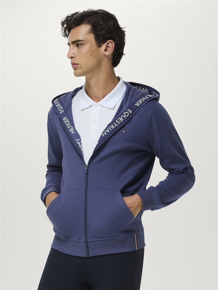 Hoodie Tommy Hilfiger Ventura Zip Up Faded Indigo Mens [:medium]